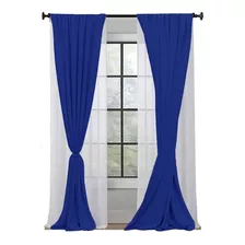 Juego De Cortinas Aline 4 Paños 145x160 En Modo Hogar