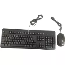 Kit Teclado Mouse Hp - Preto - Usb De Mostruário 