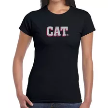 Camiseta Baby Look Feminina Preta Estilizado Caterpillar Cat