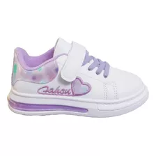 Tenis Casuales Niña Blanco Tallas 17 A 24 Moda Plataforma