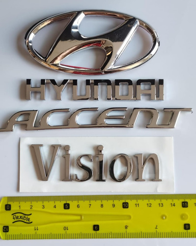 Hyundai Accent Emblemas X4 Cinta 3m Foto 5