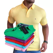 Kit 10 Camisas Gola Polo Camiseta Masculina Logo Bordado