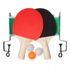 Kit Ping Pong Tenis Mesa 2 Raquetes 3 Bolas Rede Suporte