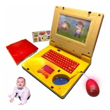 Notebook Infantil Menino Menina Brinquedo + Mouse Presente Cor Vermelho/amarelo