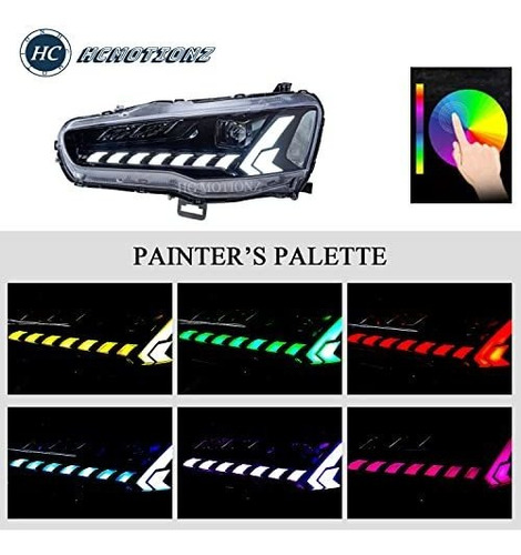 Hcmotion Rgb Led Faros Delanteros Para Mitsubishi Lancer \u0026 E Foto 3