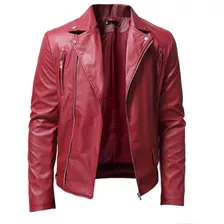 Chaqueta De Cuero Q Para Hombre, Moderna, Cuello Alto, Estil