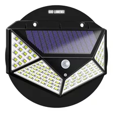 Luminaria Solar 100 Leds Automatica Com Sensor 600 Lumens 