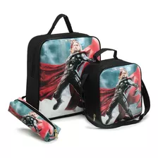 Kit Mochila Escolar Thor Lancheira Térmica + Estojo