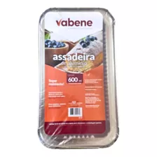 Kit 48 Assadeira De Alumínio 600ml Com Tampa Descartável