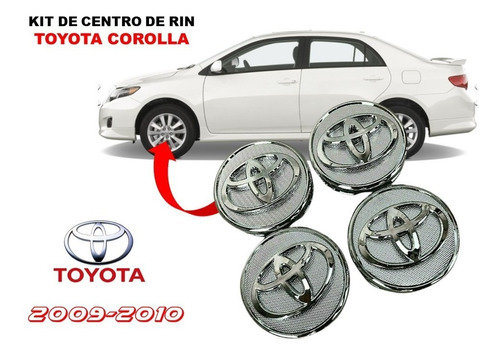 Kit De 4 Centros De Rin Para Toyota Corolla 2009-2010 Foto 3