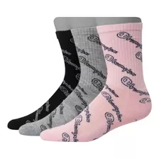 Calcetines Champion Mujer 3 Pares Rosa/gris/negro Ch504