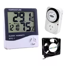 Combo Termohigrometro Htc-1 + Cooler 4 220v + Timer 10amp 