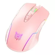 Mouse Gamer Onikuma Cw905 Rgb Usb Pc Rosa 6 Botones 6400 Dpi