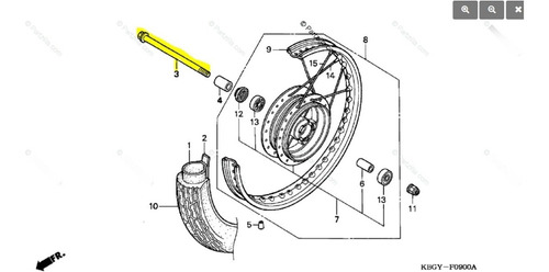 Eje Rueda Delanter Cb250 Nighthawk Honda 91-08 44301-402-730 Foto 2