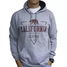 Moletom Califórnia Masculino Feminino Urso Cinza/vermelha M