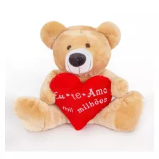 Urso Teddy 60 Cm Grande Pelúcia Eu Te Amo Mil Milhões