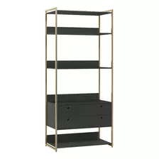 Guarda Roupa Closet Industrial Solteiro 2 Gavetas Sapateira Cor Guarda Roupa Closet Preto