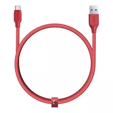 Cable Usb-c A Usb-a De 1.2 Metros Trenzado Rojo
