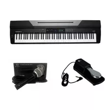 Kit Piano Arranjador Kurzweil Ka70 Microfone E Pedal