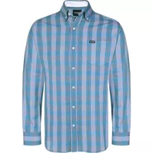 Camisa Blusa De Manga Comprida Xadrez Médio Wrangler Azul