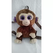 Mochila Infantil Pelúcia Macaco Da Ty - Usada