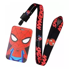 Lanyard Porta Credencial De Spiderman Rojo