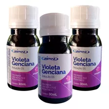 Violeta Genciana Solução 1% = Kit C/ 3 = 30ml Cada = Uniphar