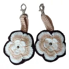 Llaveros Adorno Cartera Flor Tejido Crochet Portsaid C/uno