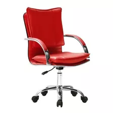 Silla Ejecutiva Empoli Apoyabrazos Altura Regulable Color Rojo Material Del Tapizado Cuero Sintético