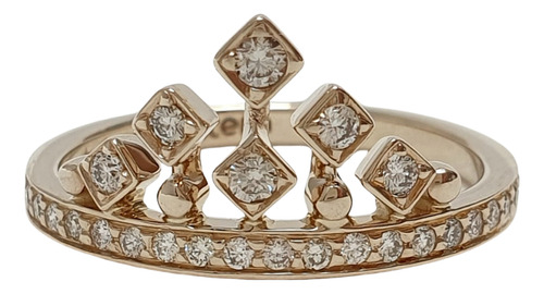 Anel Hstern Rei Menor Ouro Nobre 18k E Diamantes Cognac Cinza 17