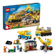 Lego Caminhões De Construção E Guindaste Com Bola Demolição