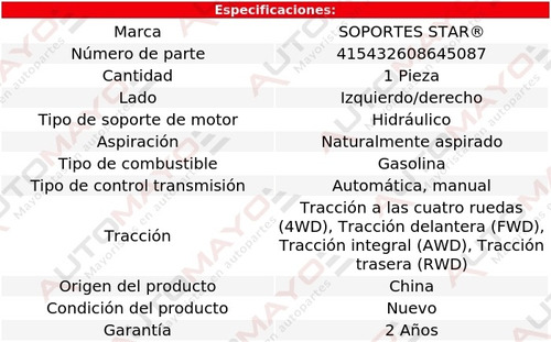 Soporte Tacn De Motor Izq/der Grand Vitara 2.7l 6 Cil 06-08 Foto 2