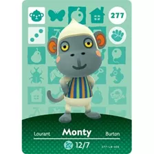 Monty - Tarjeta De Amiibo De Nintendo Animal Crossing Happy