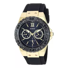 Reloj Guess Mujer Original Brillante Color De La Correa Negro Color Del Bisel Color