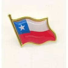 12 X Piocha, Pin, Bandera Chilena Metálica, Botón, Chile