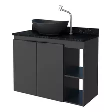 Mueble De Baño Suspendido Aster 80 C/mesada Granito Y Bacha