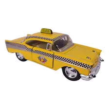 Carrinho De Ferro Fricção Taxi Amarelo Miniatura Coleção