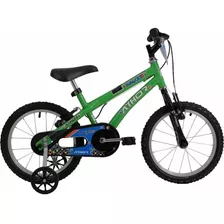 Bicicleta Infantil Infantil Athor Baby Boy 2023 Aro 16 Freios V-brakes Cor Verde Com Rodas De Treinamento