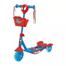 Monopatin Para Niños Spiderman Con Canasto Luces Musica 