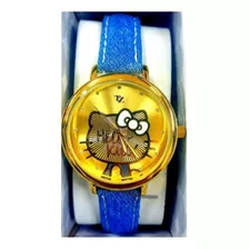 Reloj Hello Kitty Dorada De Tizza