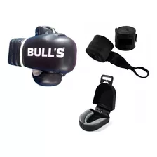 Kit Boxeo: Guantes Bulls Importado+vendas Bulls+bucal Gel