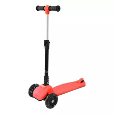 Scooter Infantil De Aluminio Con Luces Hasta 50kg Rojo