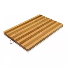 Tabla Corte Picar Madera Bambu Deco Rayada 32x22 Cm Hsk