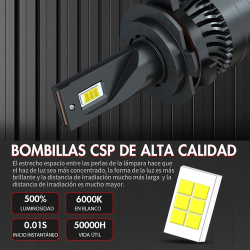 Kit De Faros Led H1 H7 Luz Alta Y Baja Para Peugeot, 30000 L Foto 4