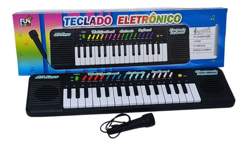 Teclado Piano Infantil Com Microfone Musical Educativo      