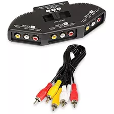 Divisor Rca De Fosmon A1602 Con Audio De 3 Vias, Caja De In