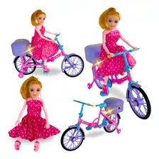 Boneca Brinquedo Bicicleta Luz Som Presente Infantil Menina