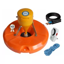 Kit Aerador Chafariz Piscicultura 0,5 Cv - Timer Cabo Corda