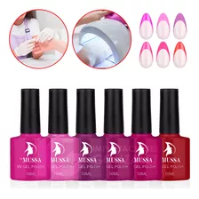 Gama De Gel Semipermanente Mussa 6 Esmaltes Para Uñas Uv 