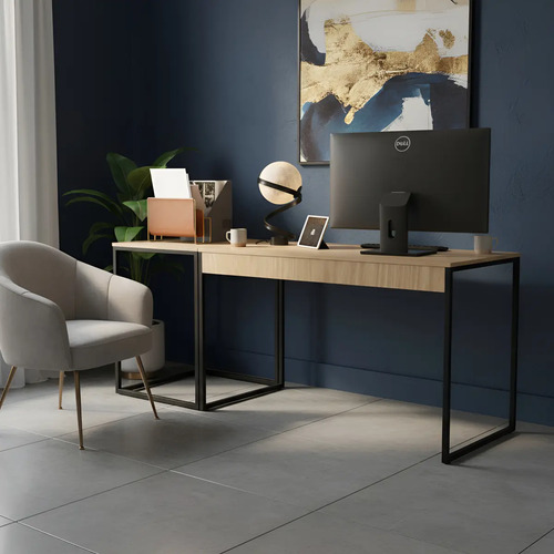 Escrivaninha Mesa Office Estudo Estilo Industrial 75cm Cor Mel